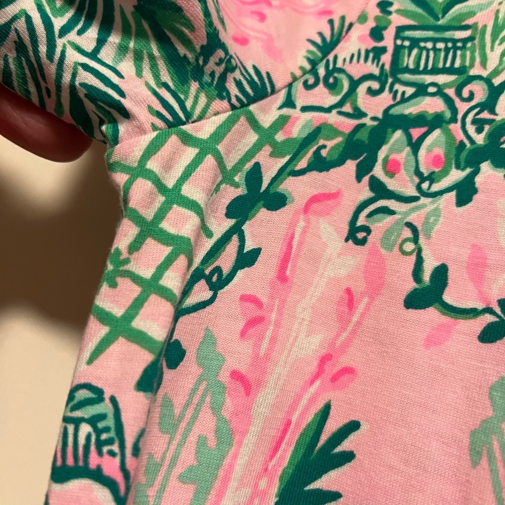 Lilly Pulitzer Cody T-shirt dress, size medium, pink & green, Mandevilla baby - Picture 7 of 9